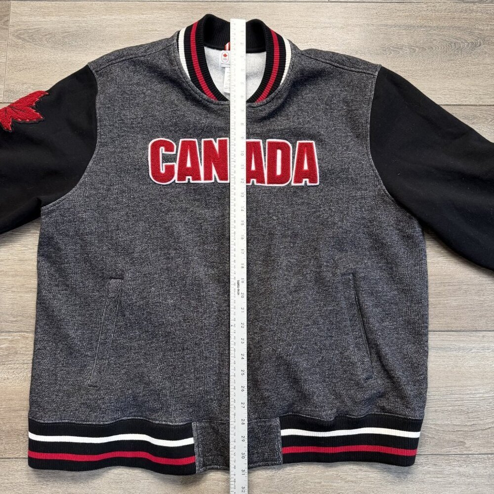 Hudson Bay Co. HBC Canada Olympic Mens 2XL Gray Atheltics Fleece Jacket Full zip - Picture 5 of 6